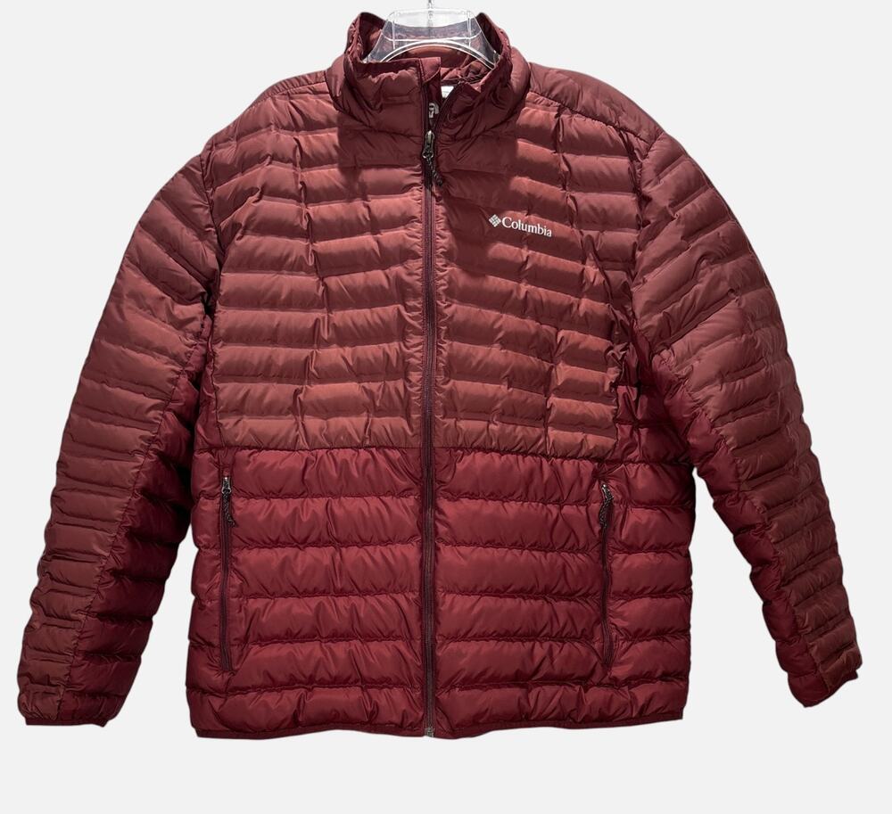 Columbia Down Puffer Jacket Womens Size: XXL Burgundy 650 Fill Duck Elastic Cuff